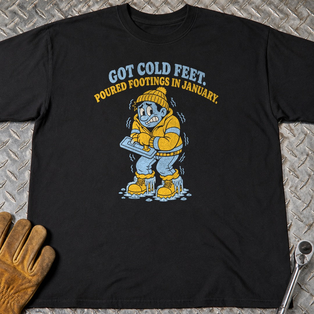 Cold Feet t-shirt flat lay