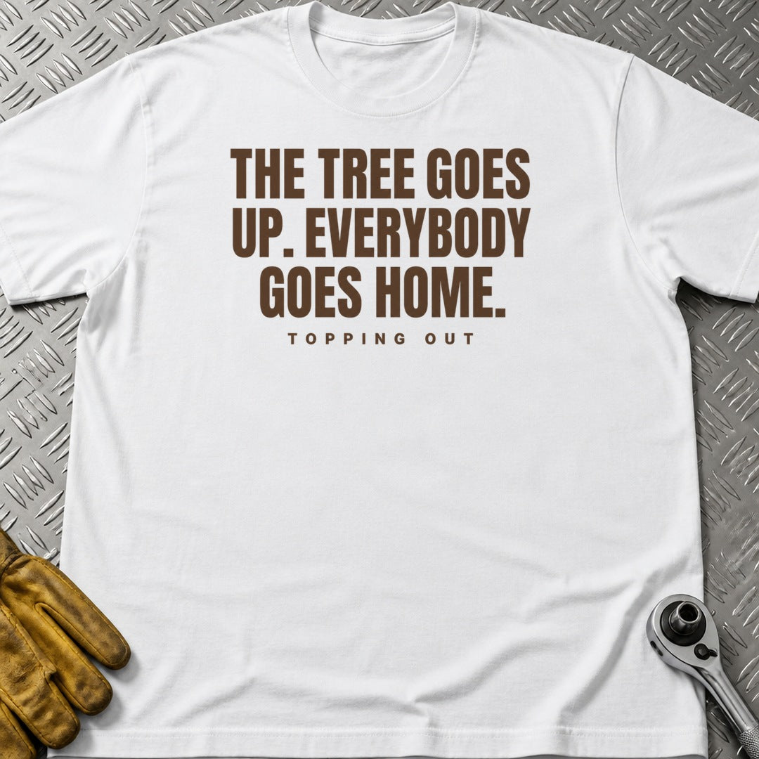 Topping Out t-shirt flat lay
