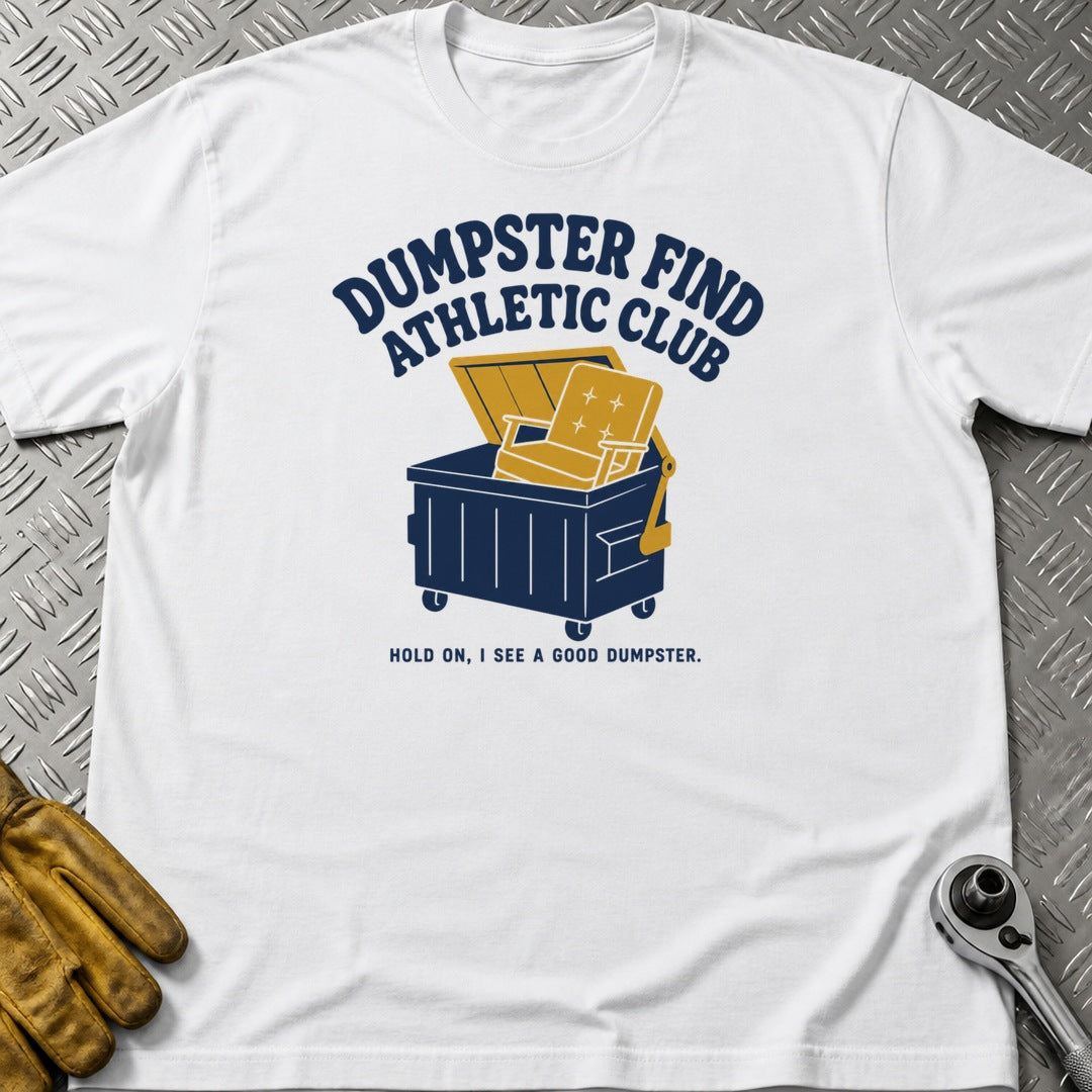 Dumpster Find t-shirt flat lay