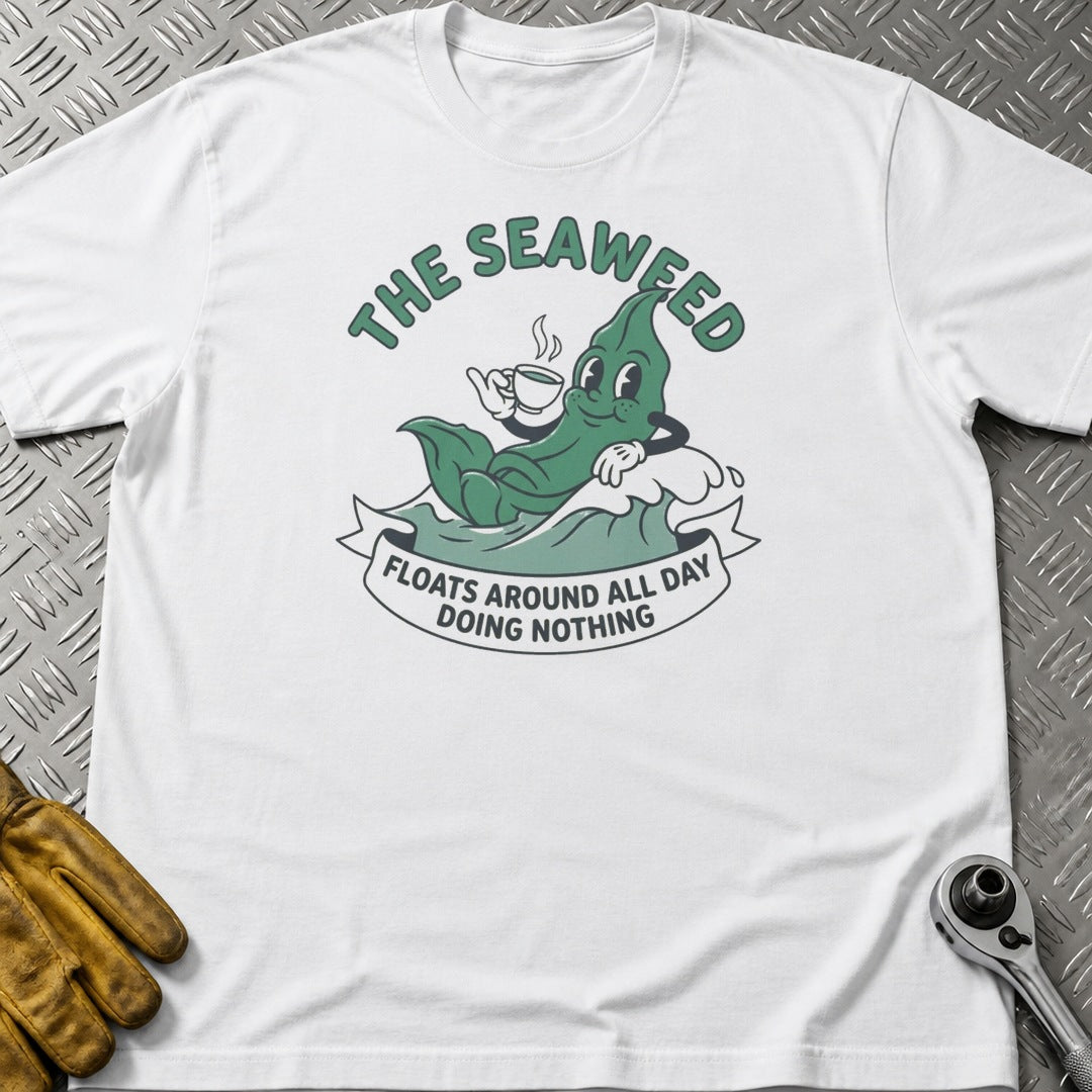 Seaweed t-shirt flat lay