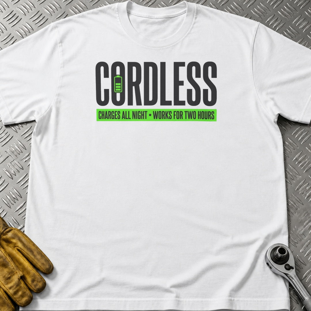 Cordless t-shirt flat lay
