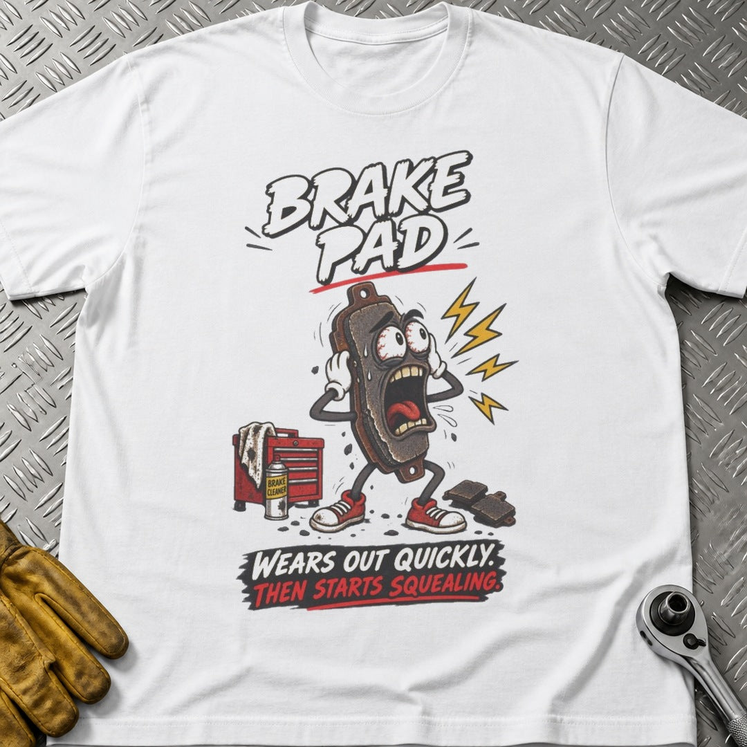 Brake Pad Pipe t-shirt flat lay