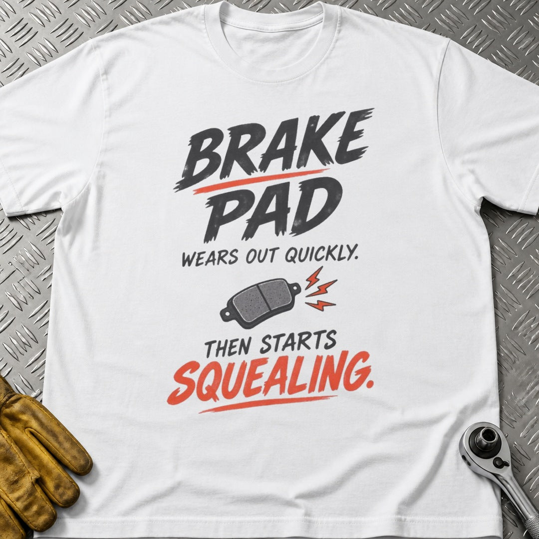Brake Pad 3 t-shirt flat lay