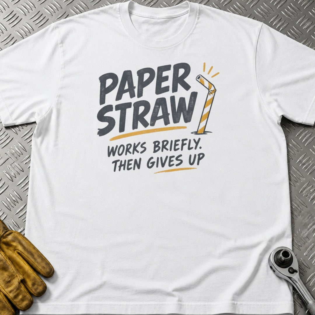 Paper Straw 2 t-shirt flat lay