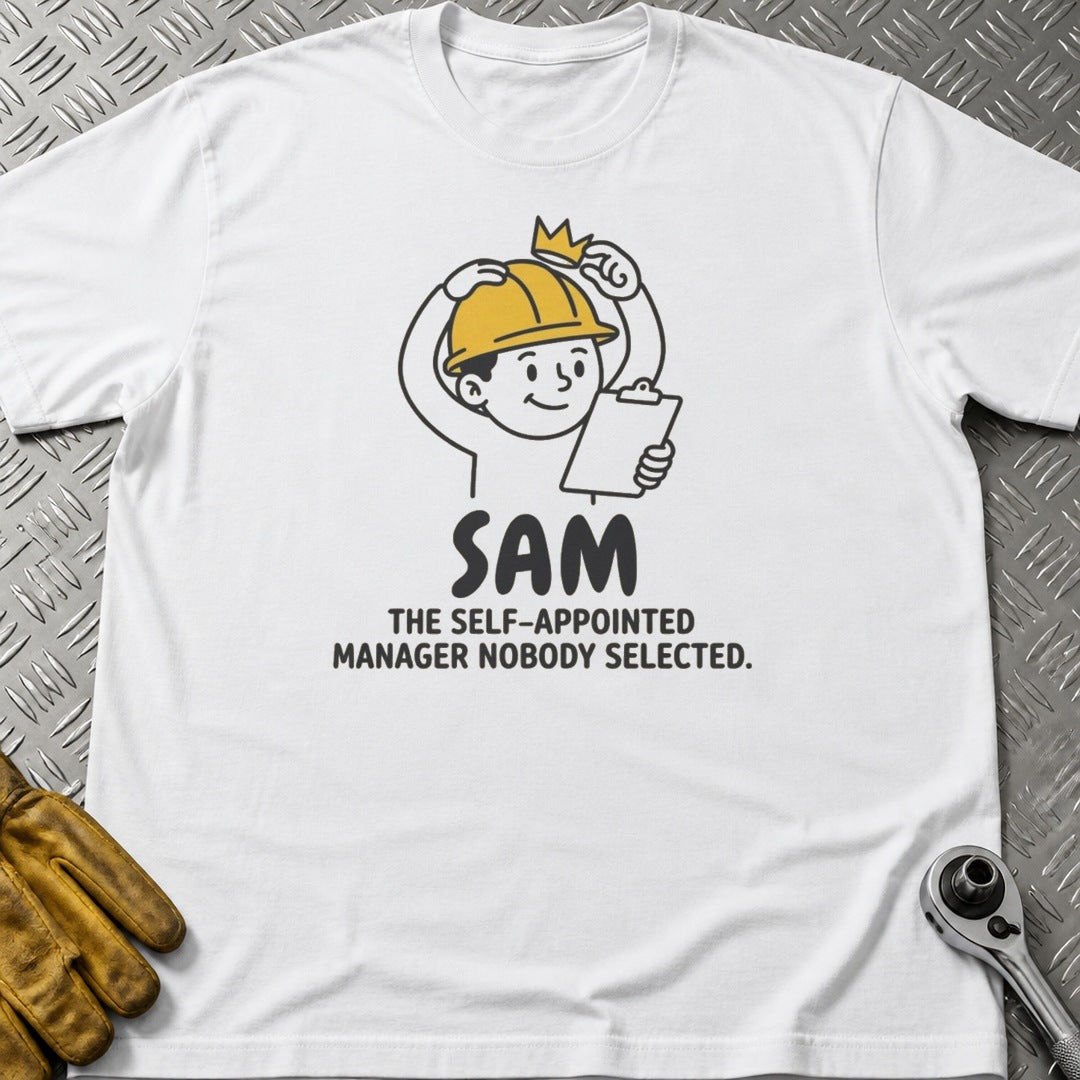 SAM t-shirt flat lay