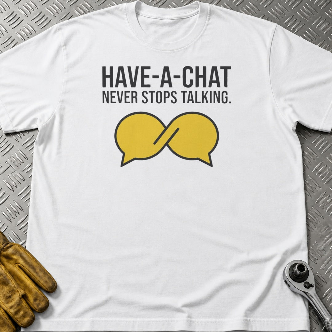 Have a Chat 2 t-shirt flat lay
