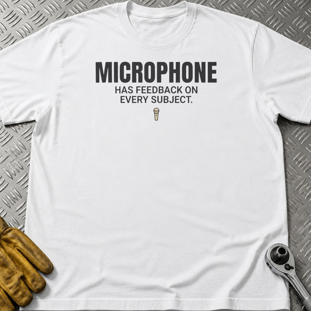 Microphone t-shirt flat lay