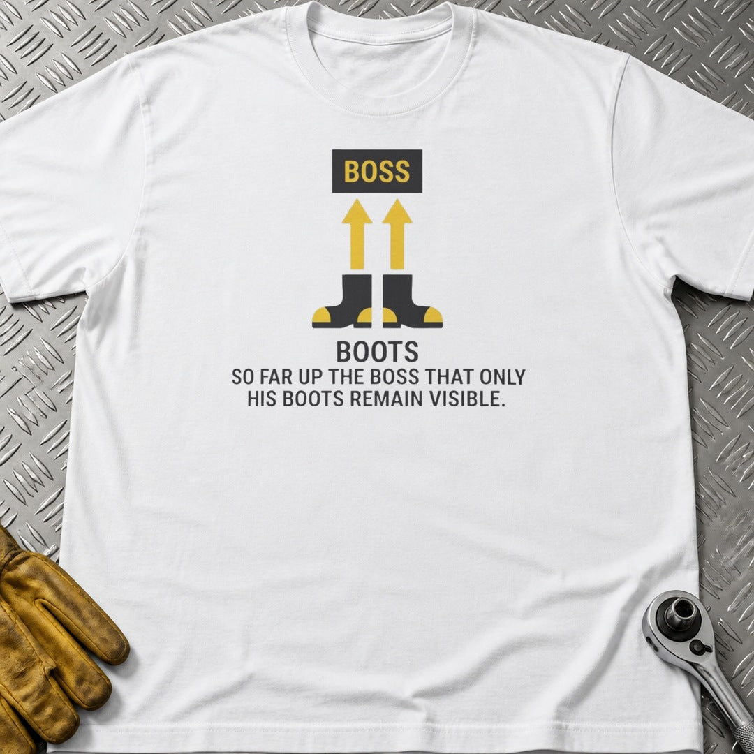 Boots t-shirt flat lay