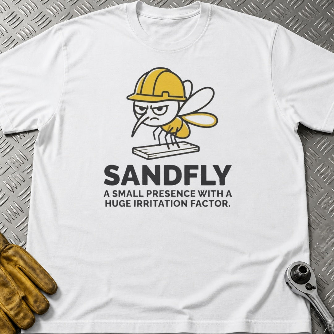 Sandfly t-shirt flat lay
