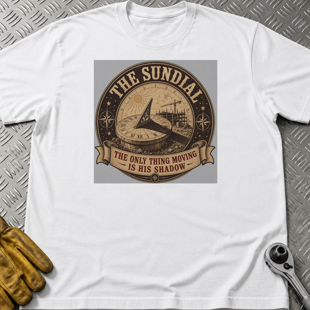 Sun Dial t-shirt flat lay