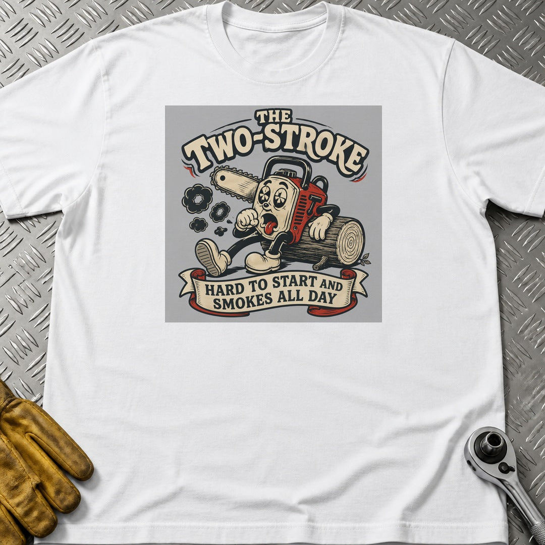 2 Stroke t-shirt flat lay