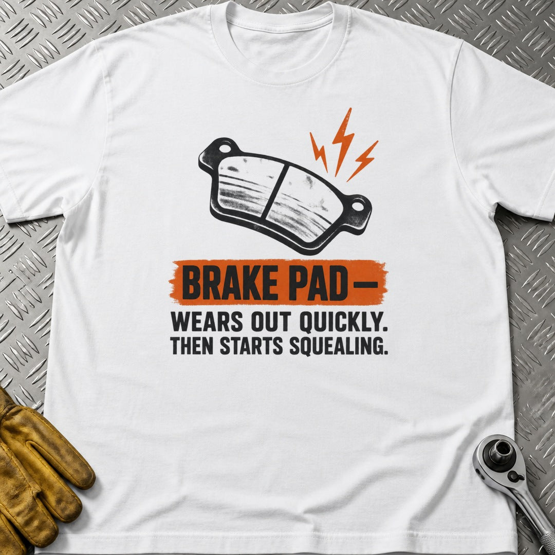 Brake Pad t-shirt flat lay
