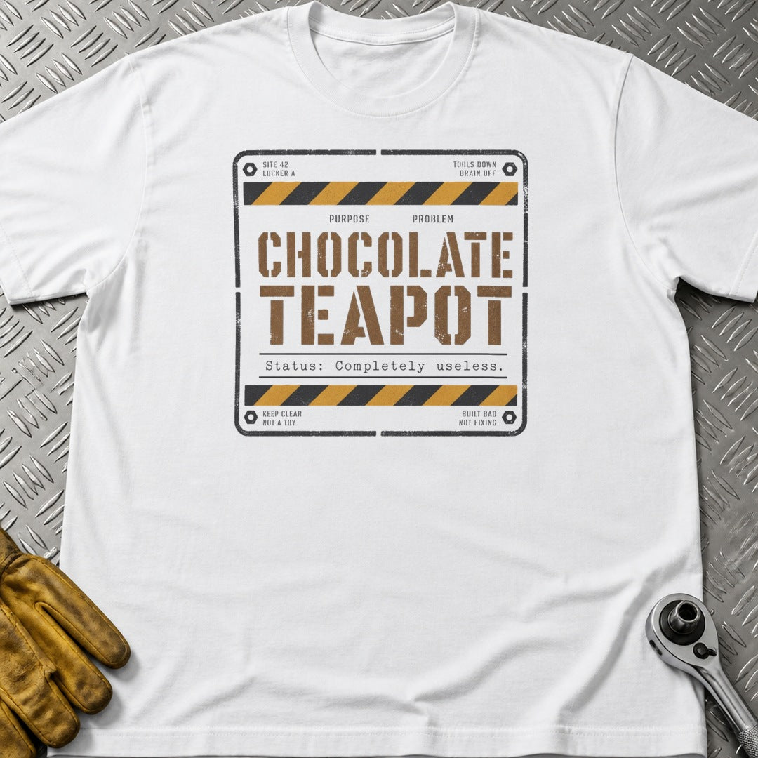 Chocolate Teapot t-shirt flat lay