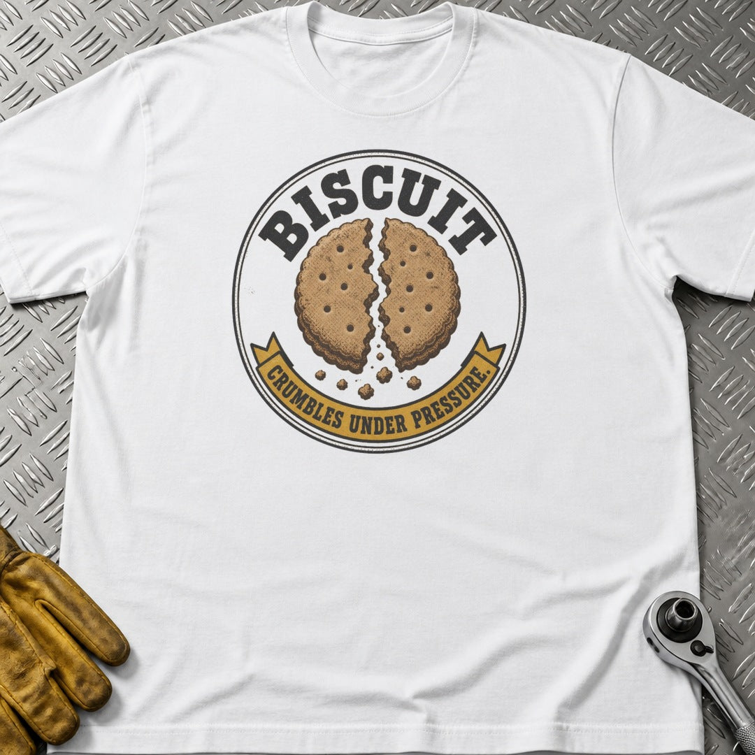 Biscuit t-shirt flat lay