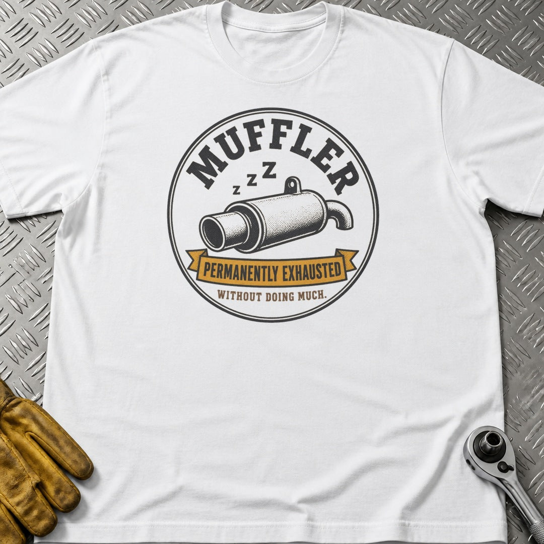 Muffler t-shirt flat lay