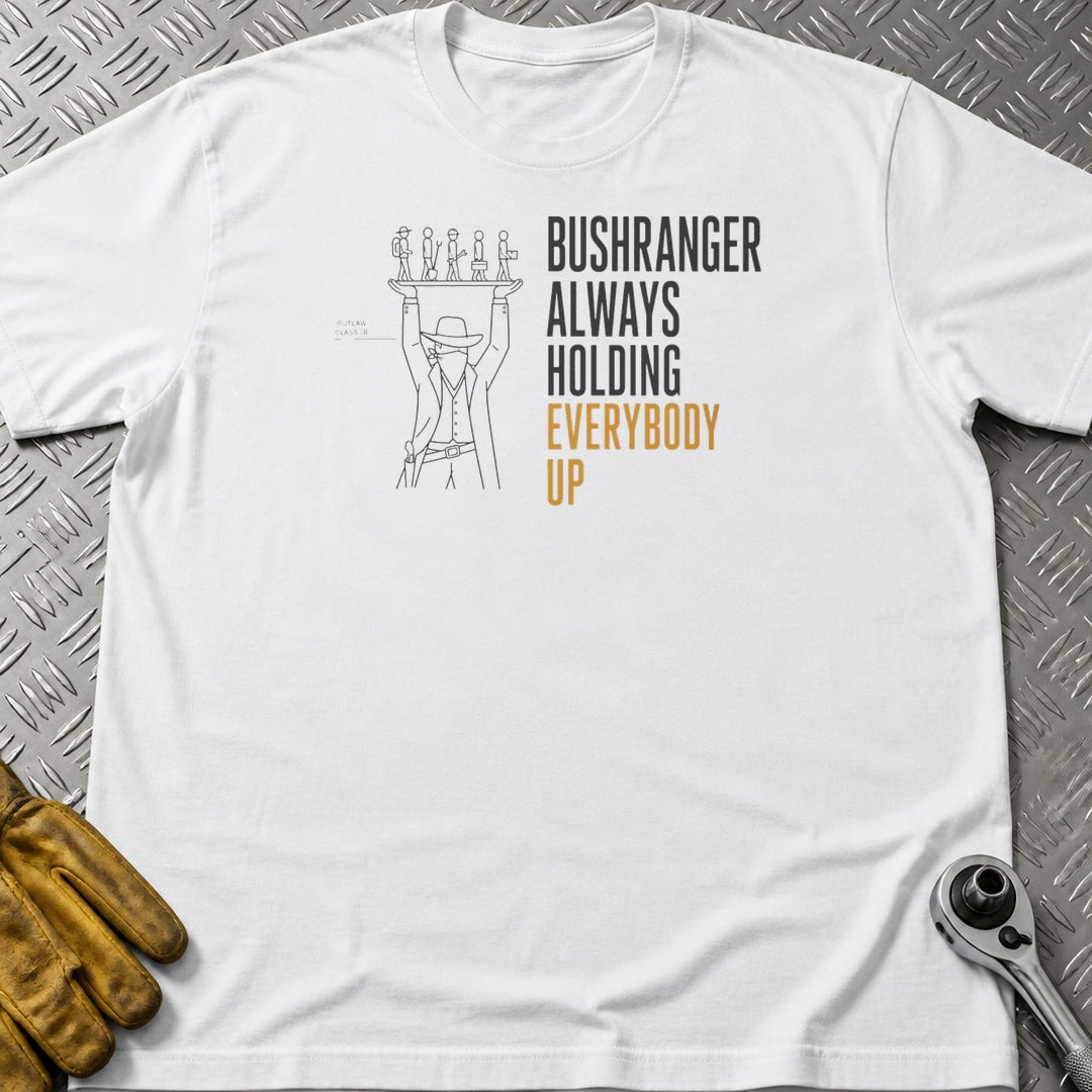 Bushranger t-shirt flat lay