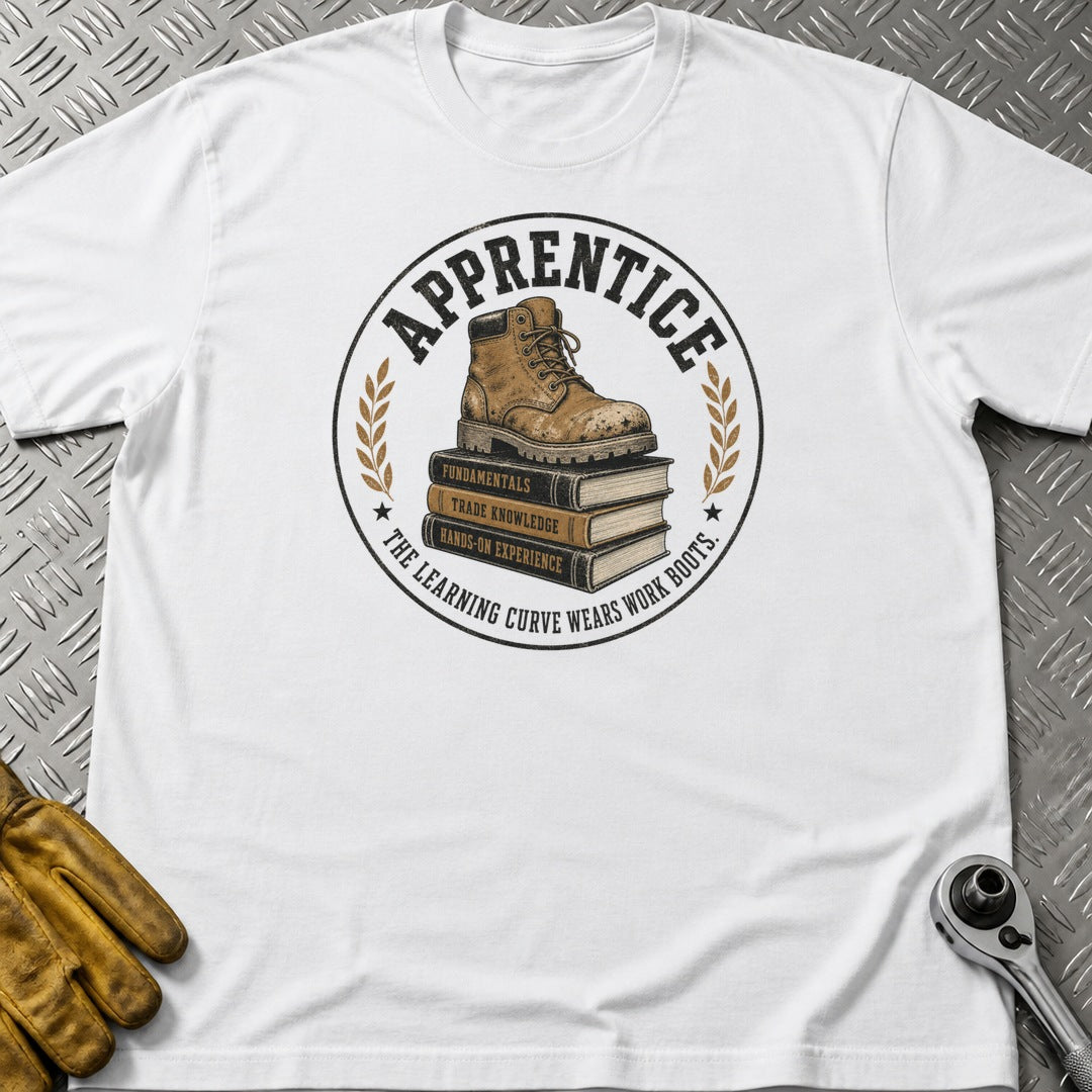 Apprentice t-shirt flat lay