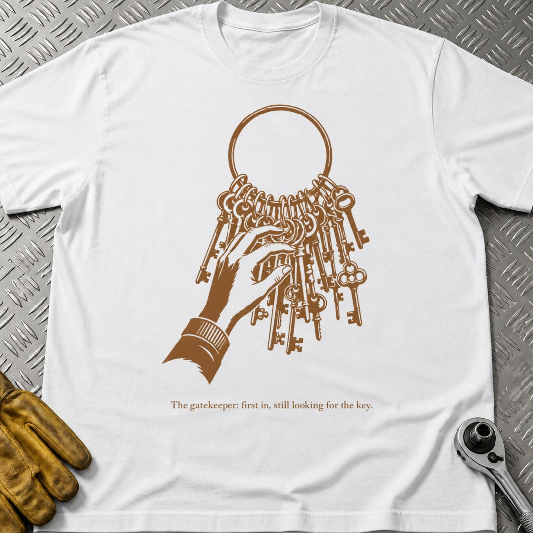 The Gatekeeper t-shirt flat lay