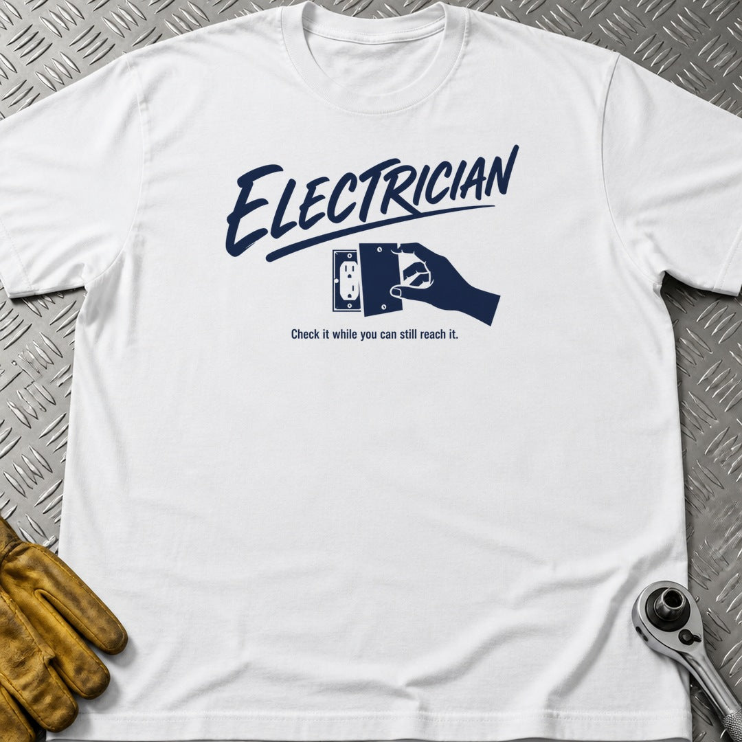 Reach It First t-shirt flat lay