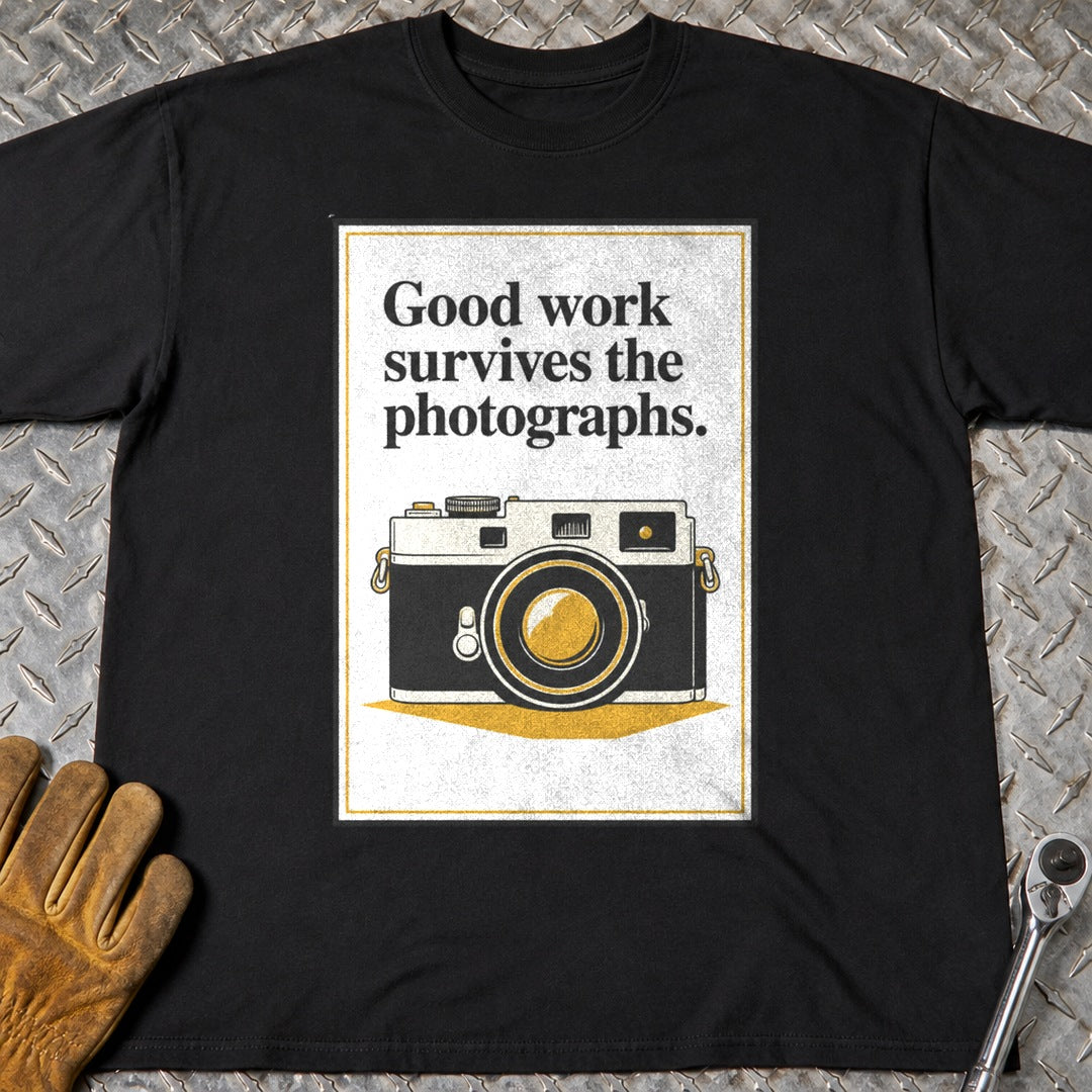 Photo Proof t-shirt flat lay