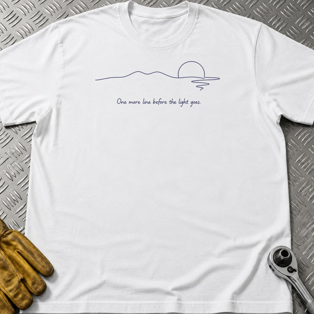 One More Line t-shirt flat lay