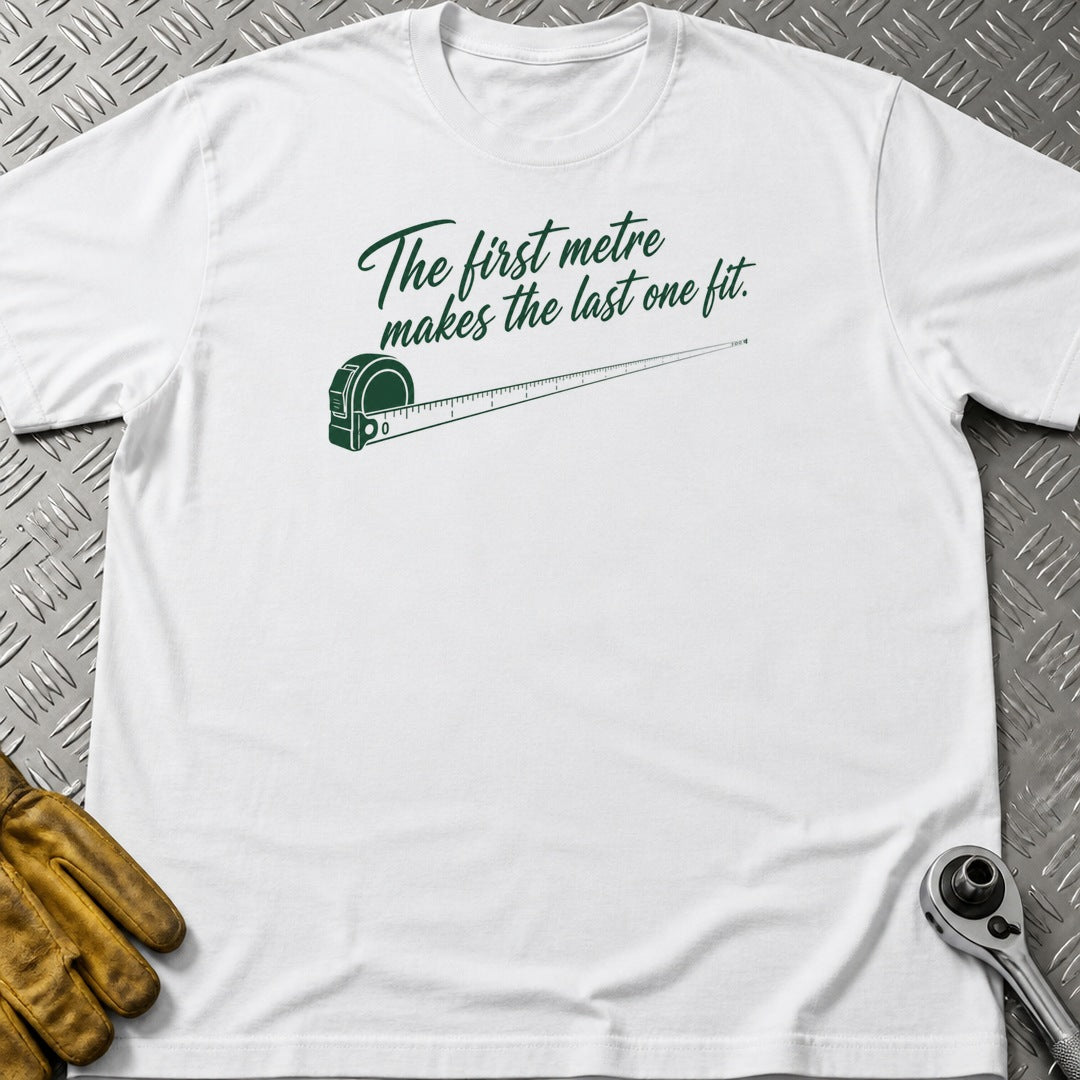 The First Metre t-shirt flat lay