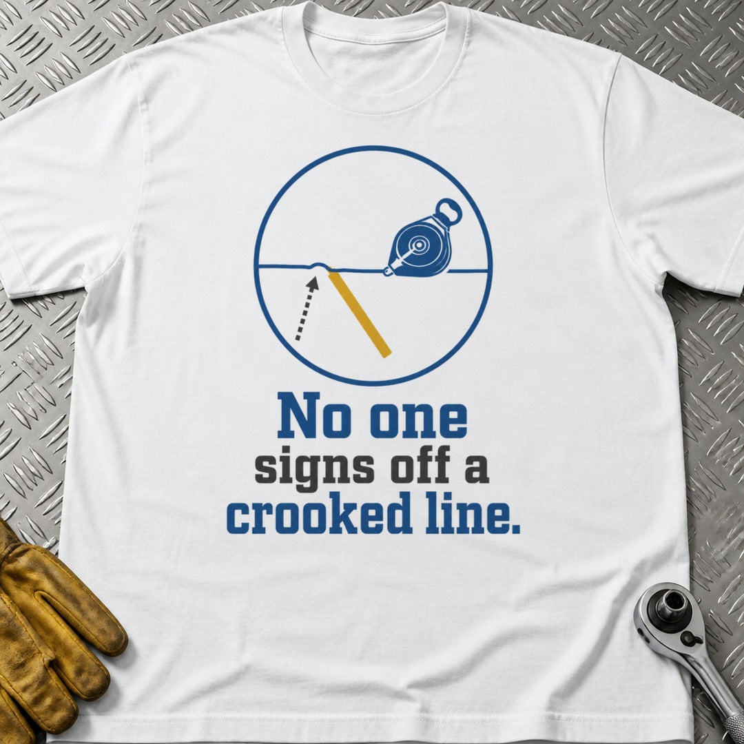 Crooked Line t-shirt flat lay
