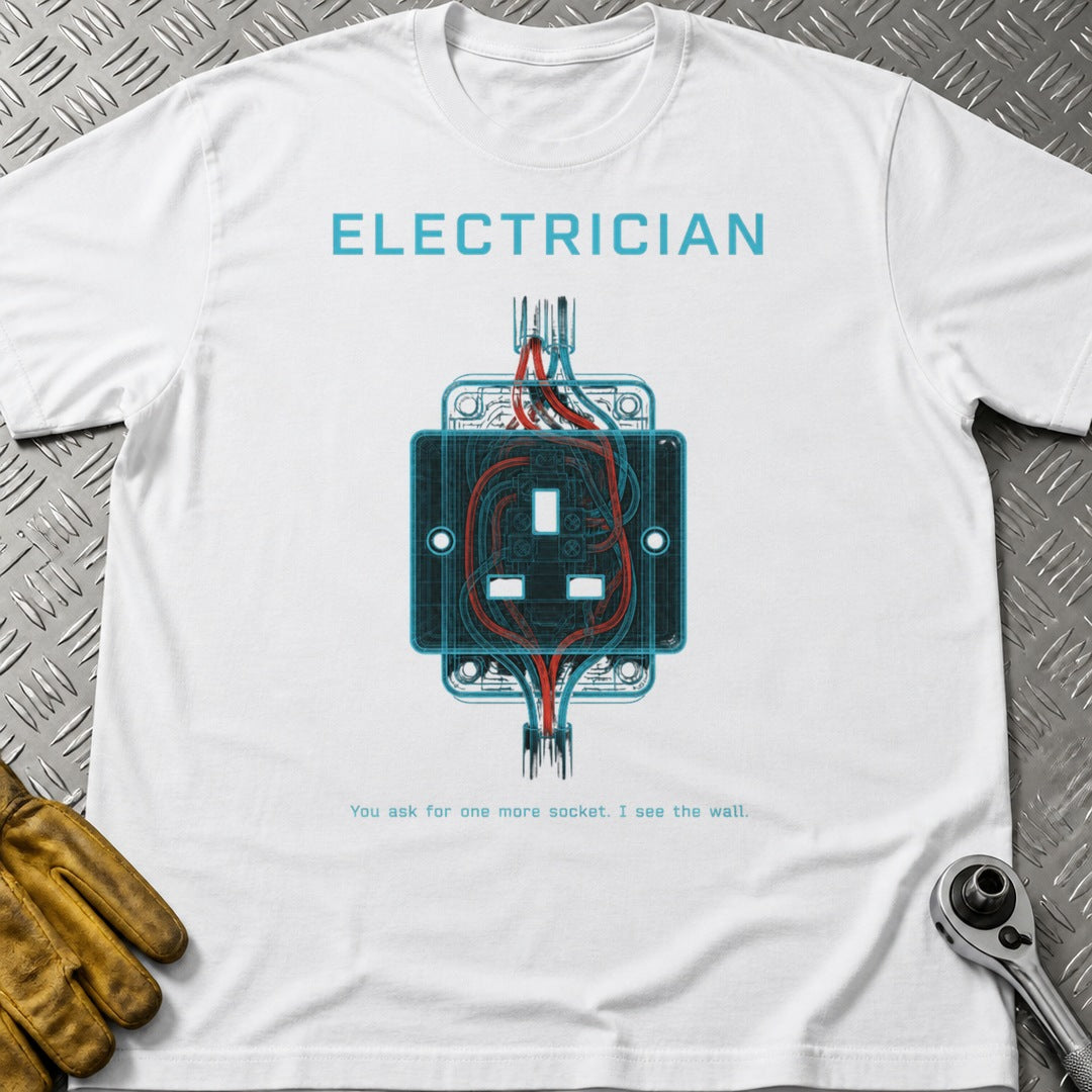 One More Socket t-shirt flat lay