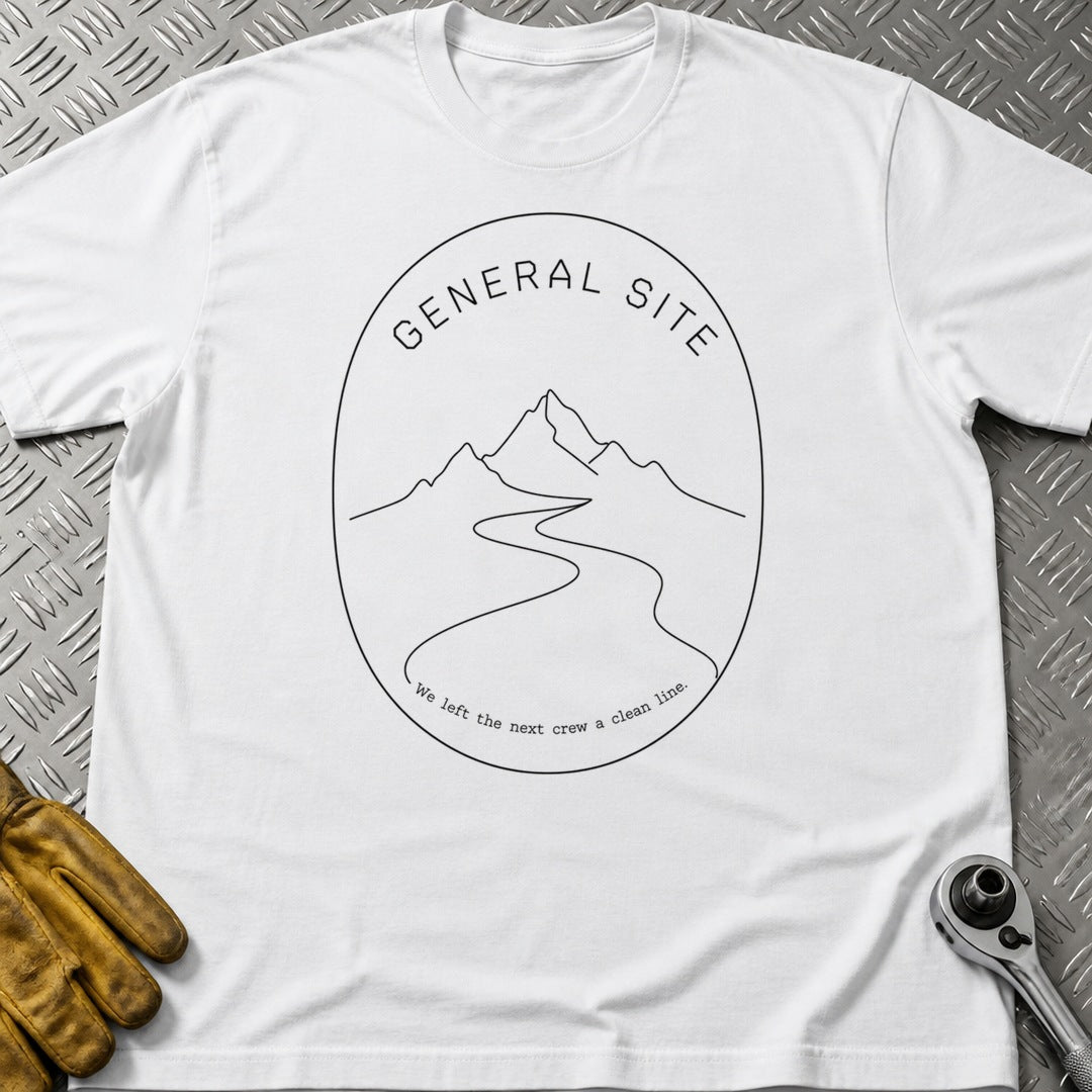 A Clean Line t-shirt flat lay