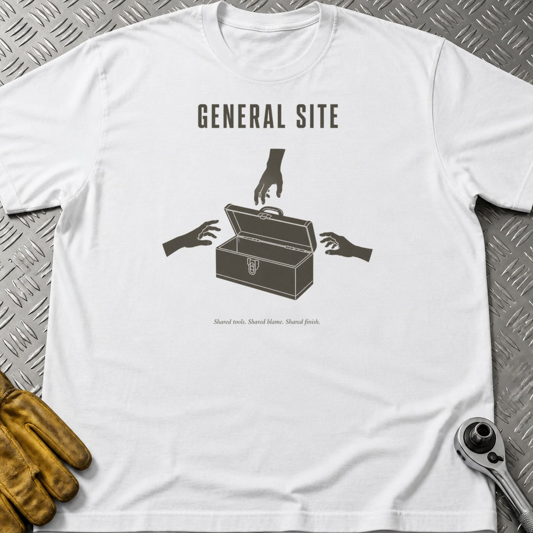 Shared Tools t-shirt flat lay