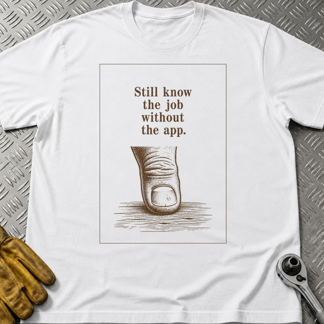 No App Needed t-shirt flat lay