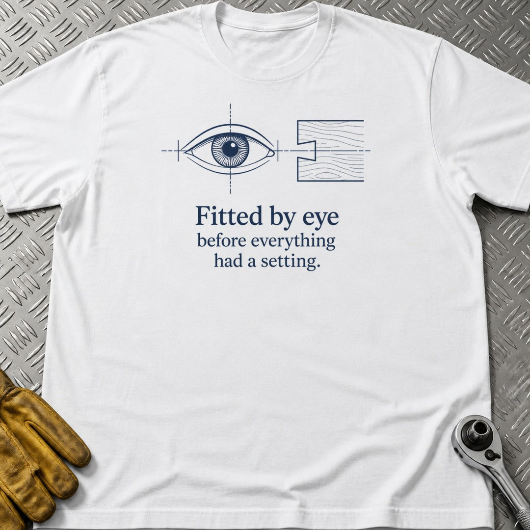 Fitted by Eye t-shirt flat lay