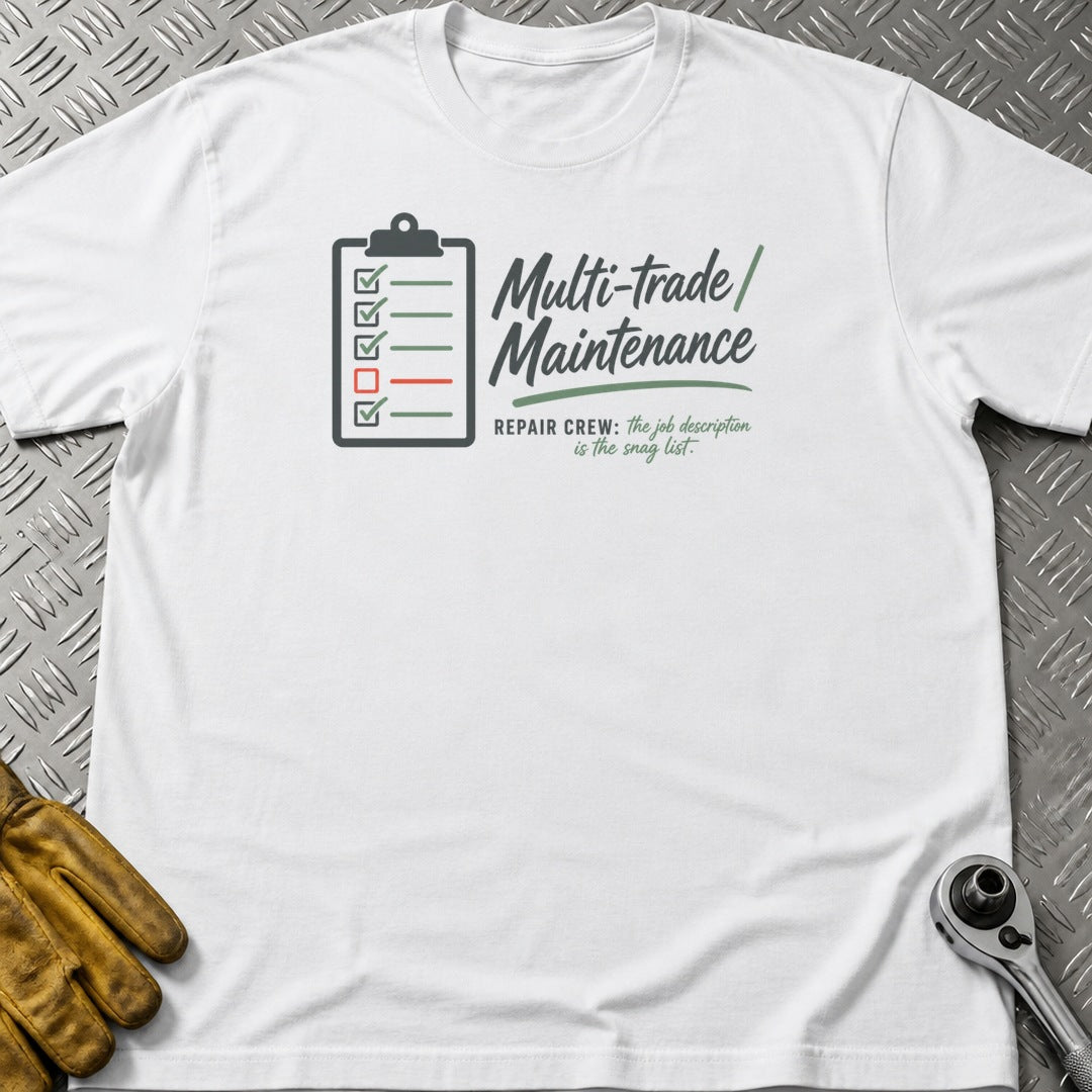 Repair Crew 2 t-shirt flat lay