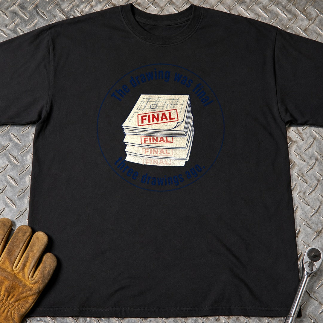 Final Drawing t-shirt flat lay
