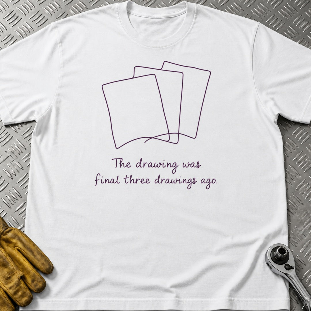 Final Drawing 2 t-shirt flat lay