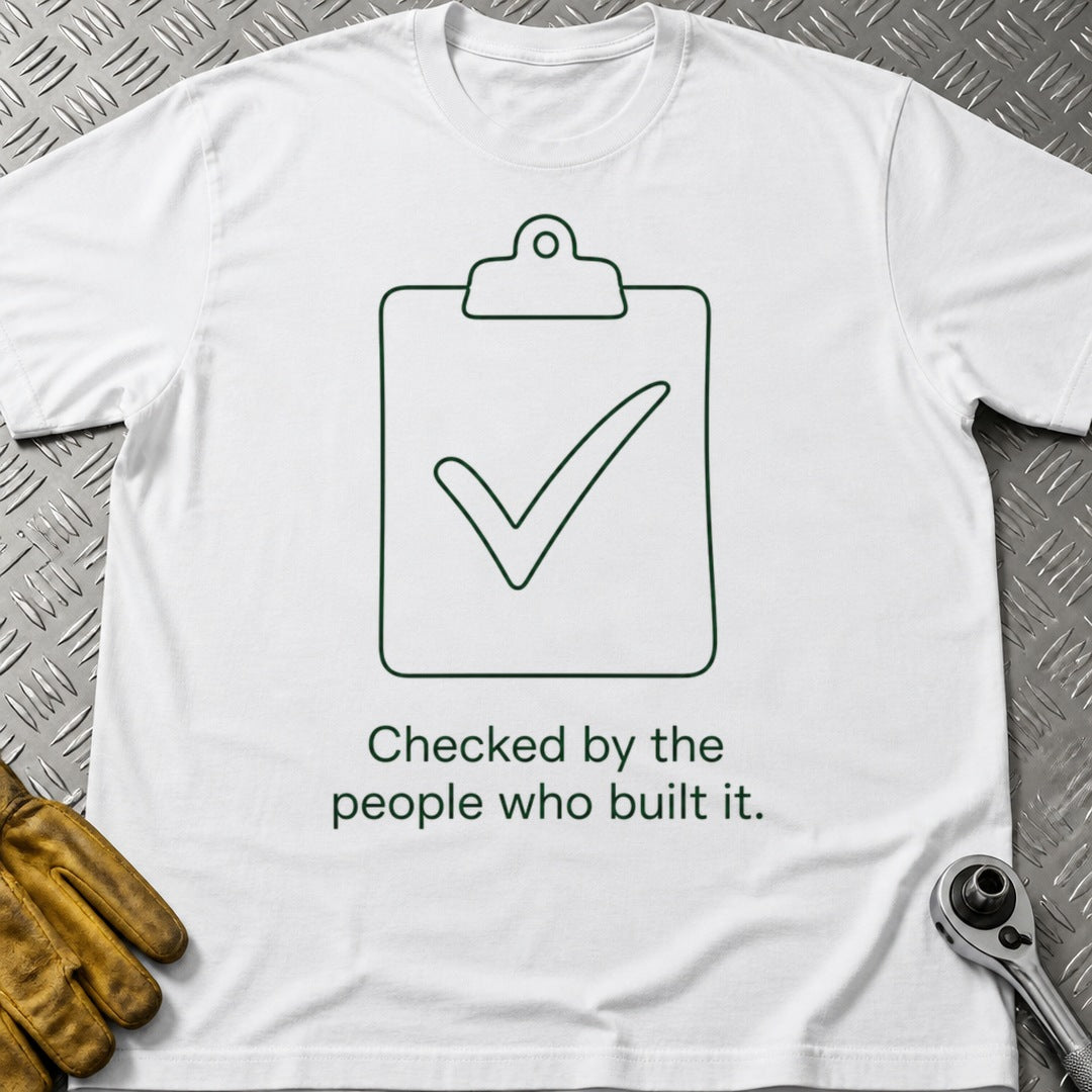 Builder Checked 2 t-shirt flat lay