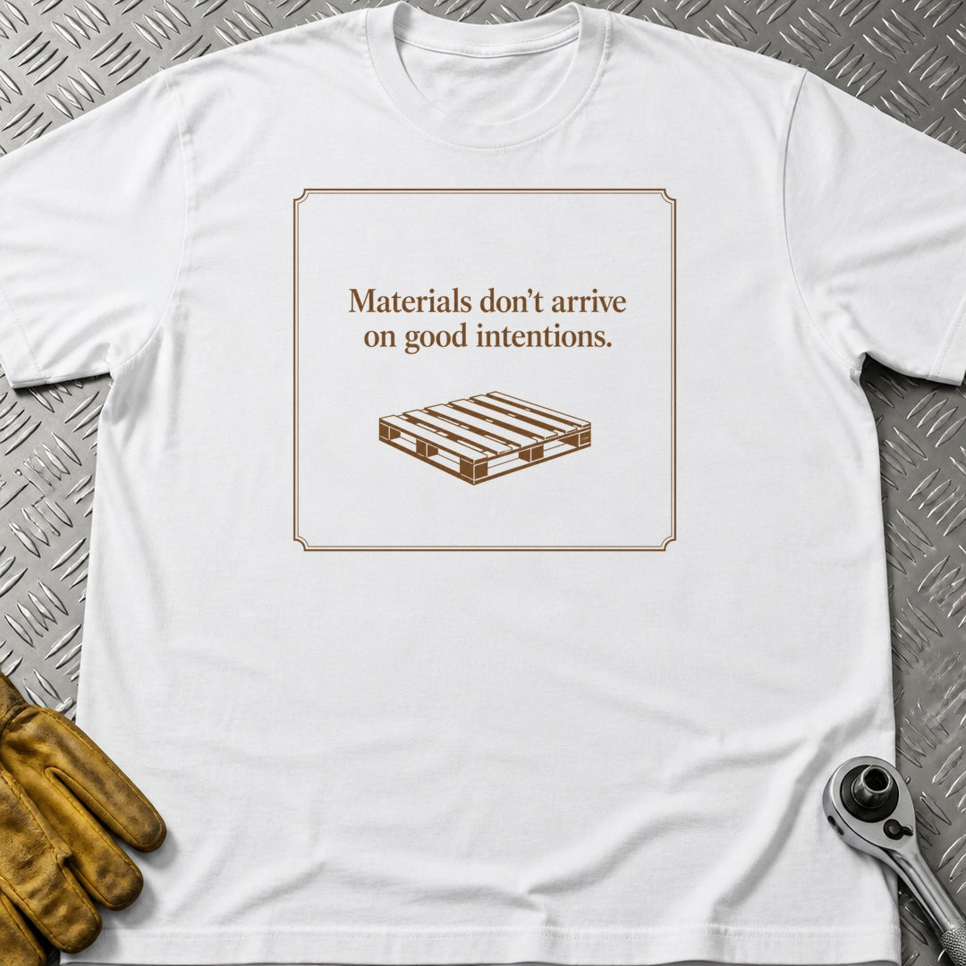 Good Intentions 3 t-shirt flat lay