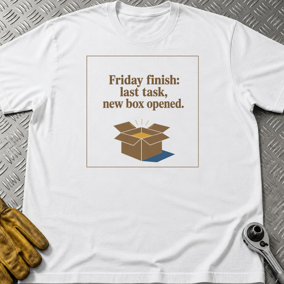 Friday Finish 2 t-shirt flat lay