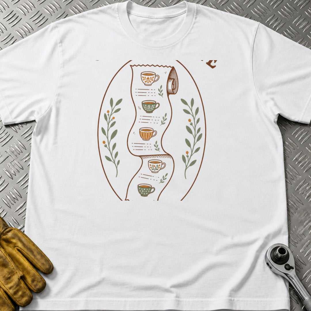 The Receipt t-shirt flat lay