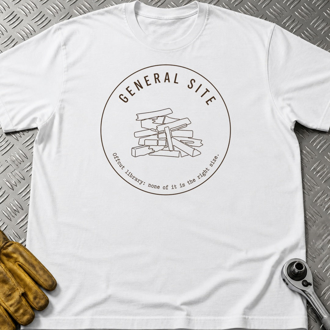 Offcut Library t-shirt flat lay