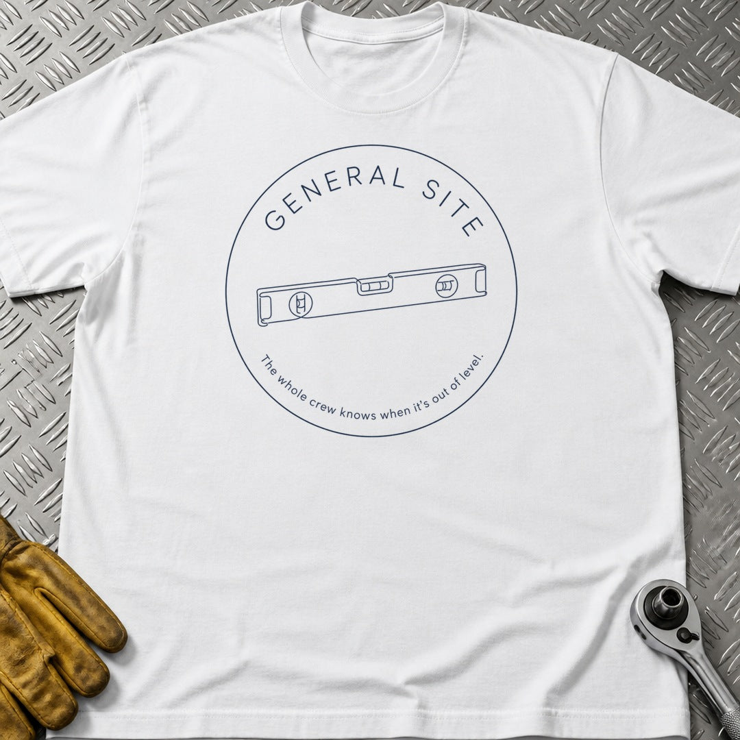 Out of Level t-shirt flat lay