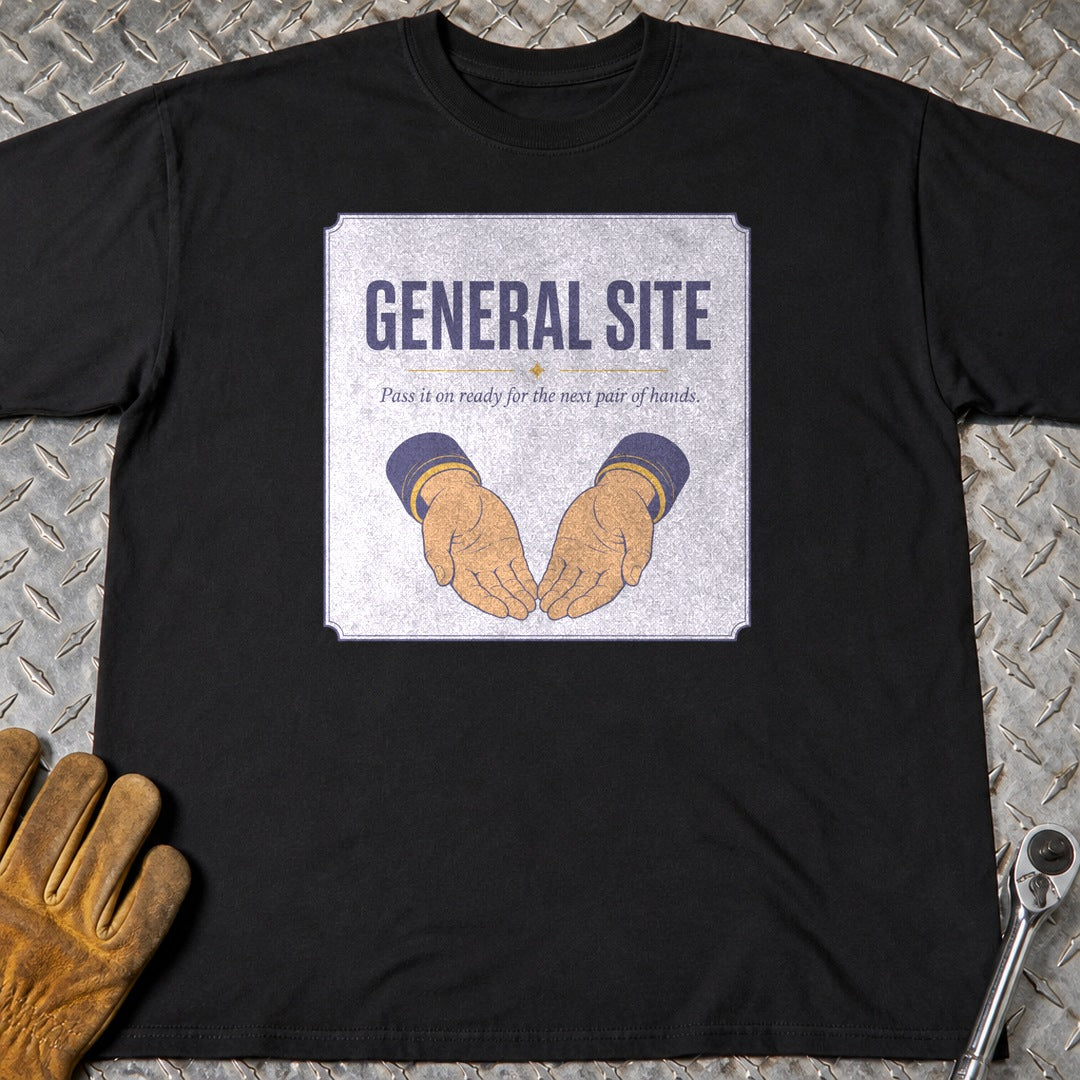 Next Hands t-shirt flat lay