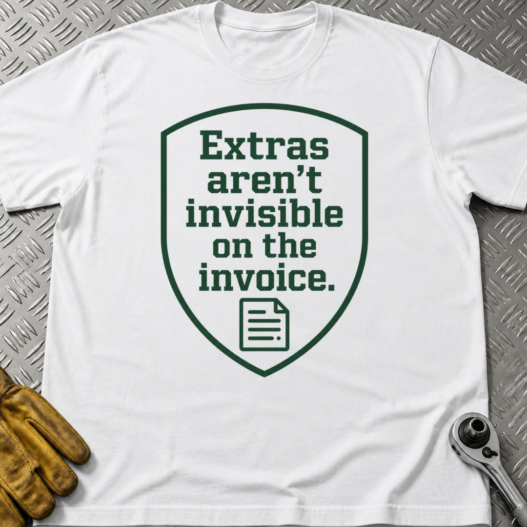 Visible Extras t-shirt flat lay