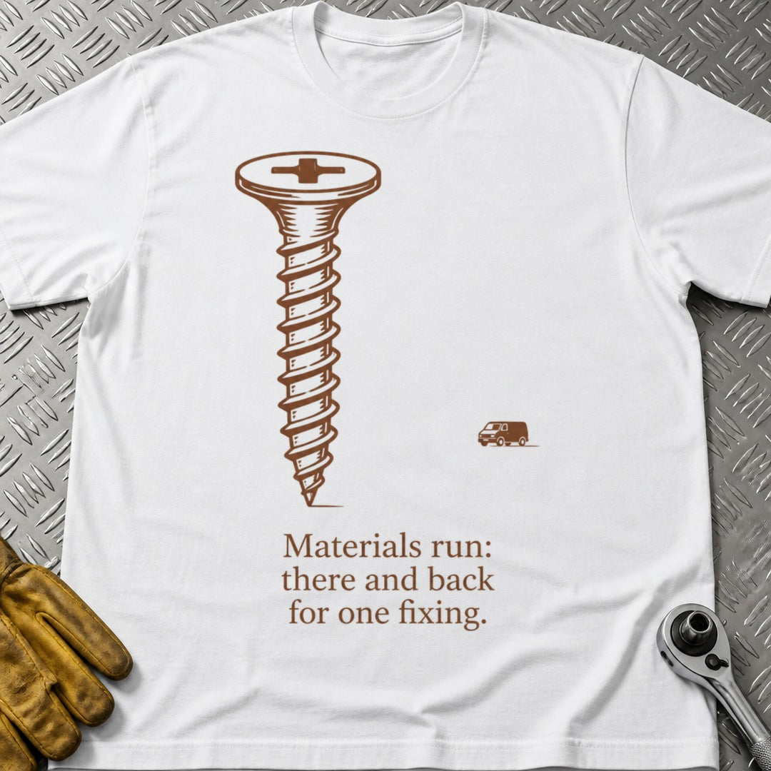 Materials Run t-shirt flat lay