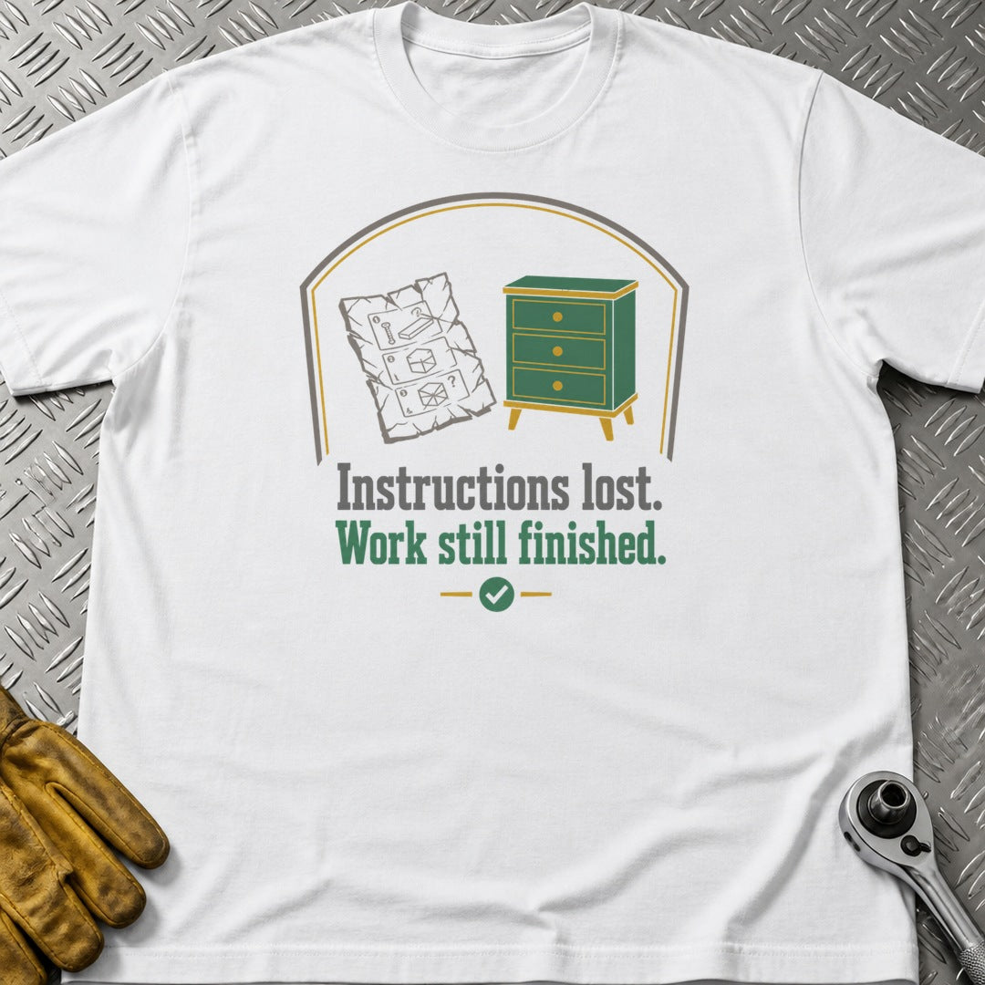 Instructions Lost t-shirt flat lay
