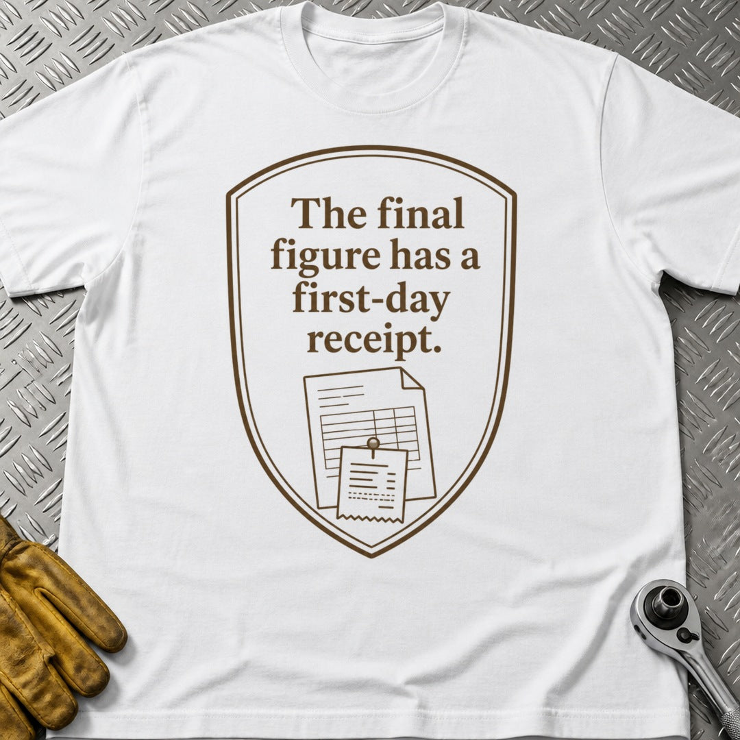 Final Figure t-shirt flat lay
