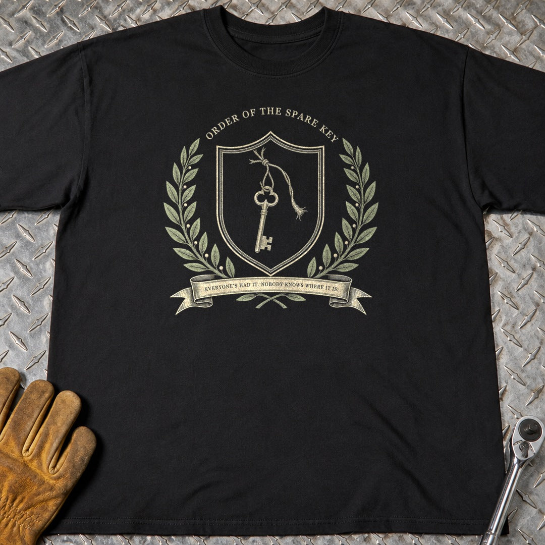 Spare Key t-shirt flat lay