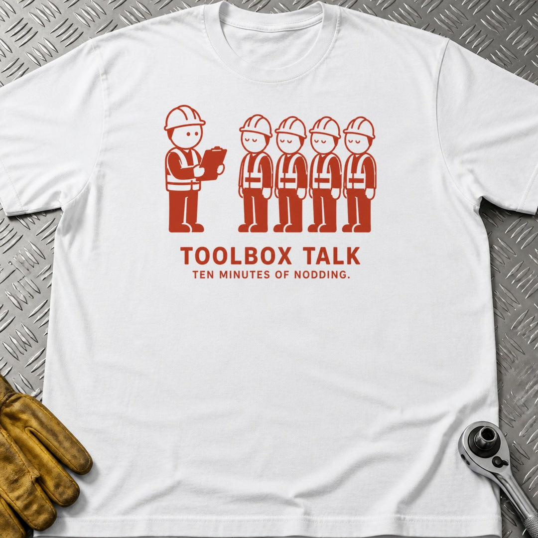 Toolbox Talk t-shirt flat lay