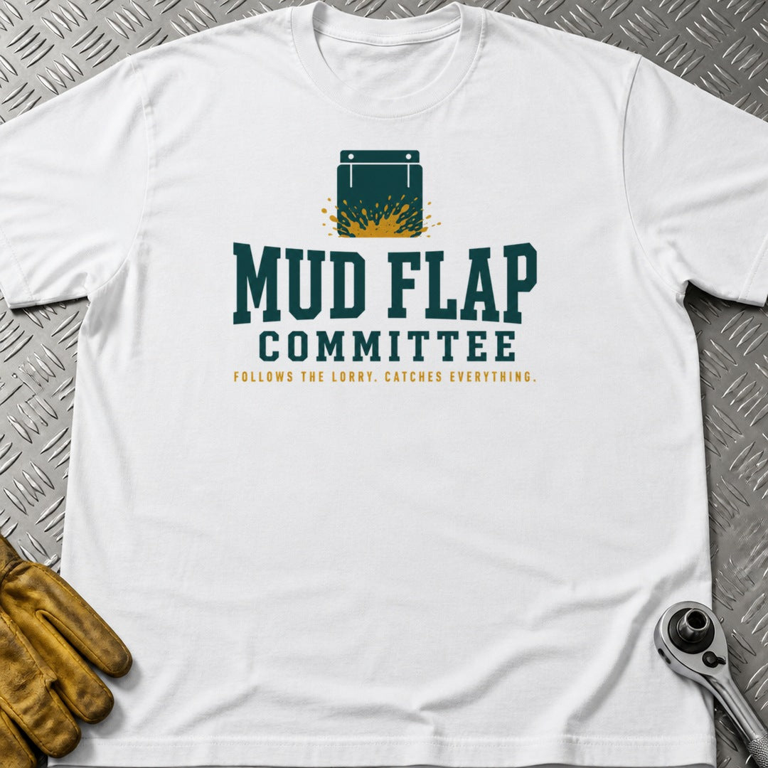 Mud Flap t-shirt flat lay