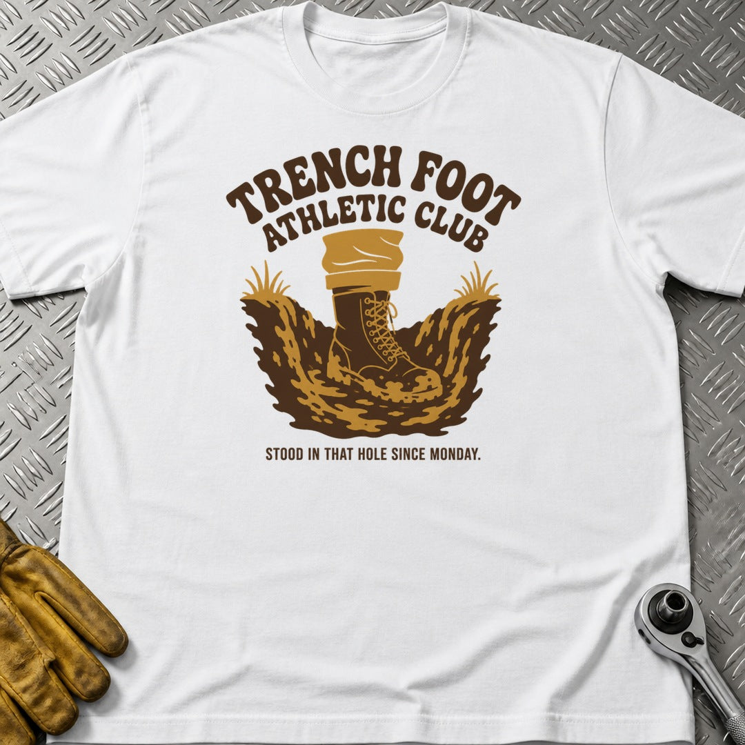 Trench Foot t-shirt flat lay